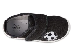 Papuci de interior, bumbac si piele SOFTER  model fotbal