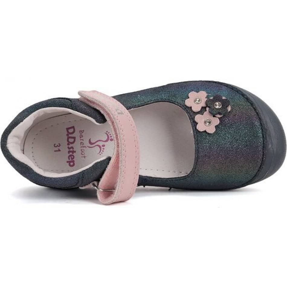 Balerini din piele din colecția „înapoi la școală” de la DD Step, model barefoot