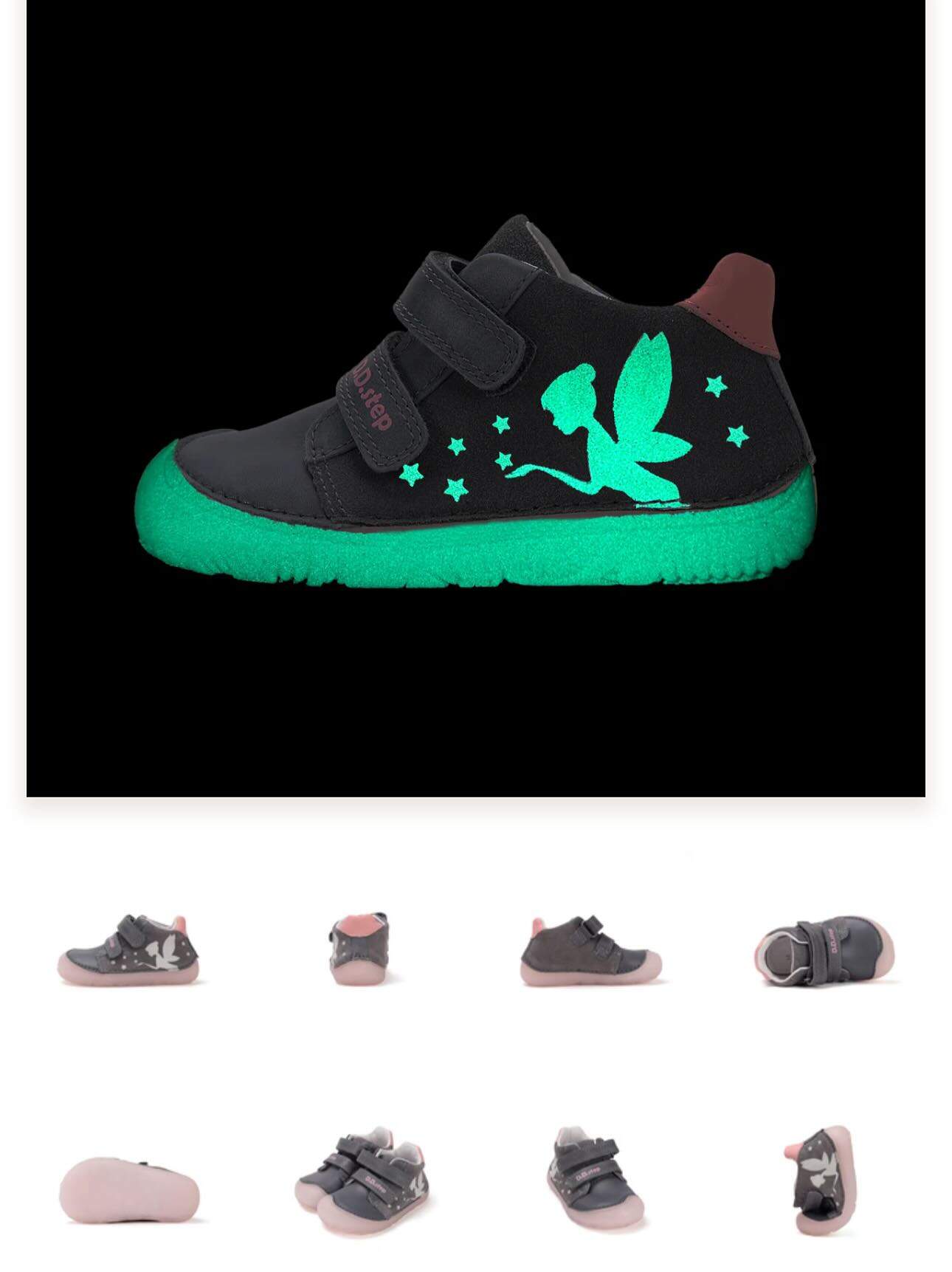 Glow in the dark shoes -Pantofi bebelusi model barefoot -fete