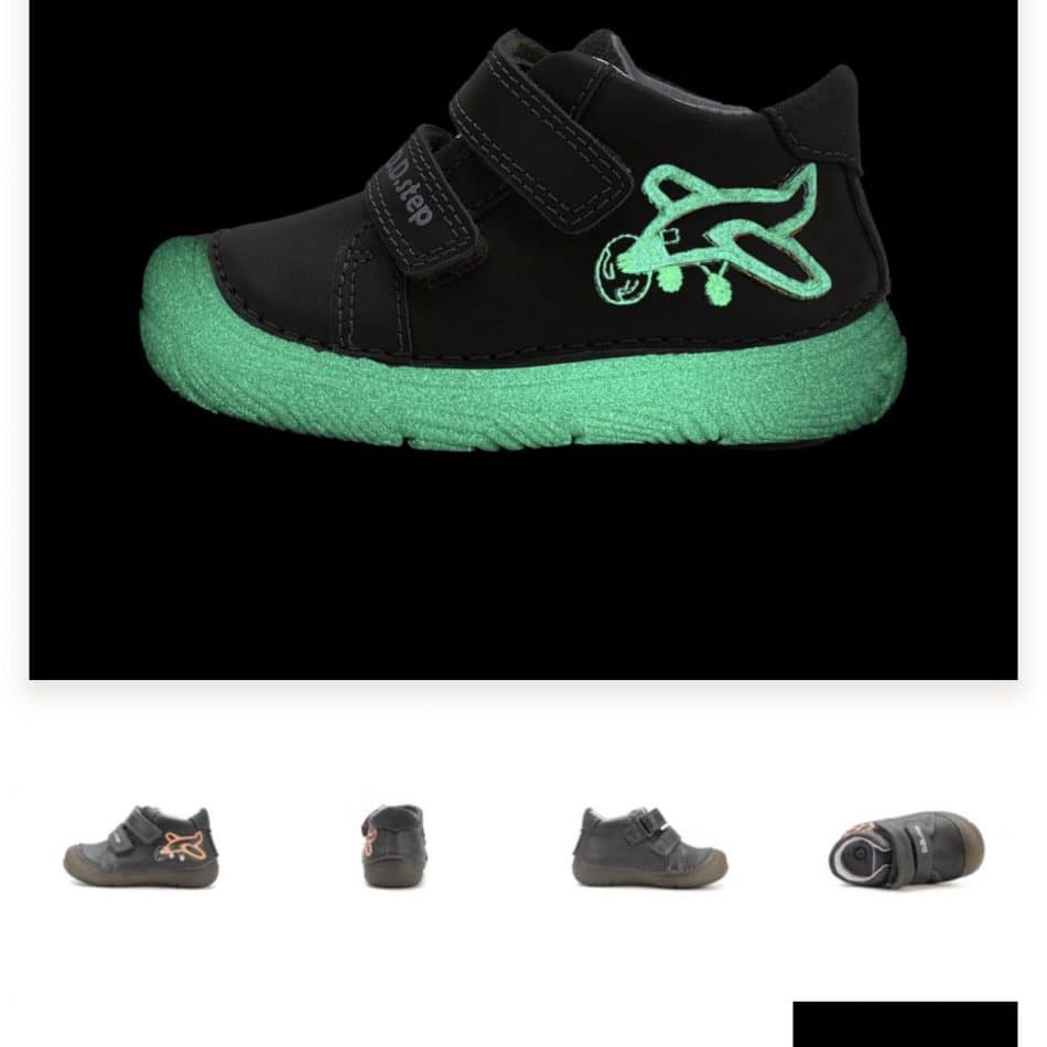 Glow in the dark shoes -Pantofi bebelusi model barefoot -avion