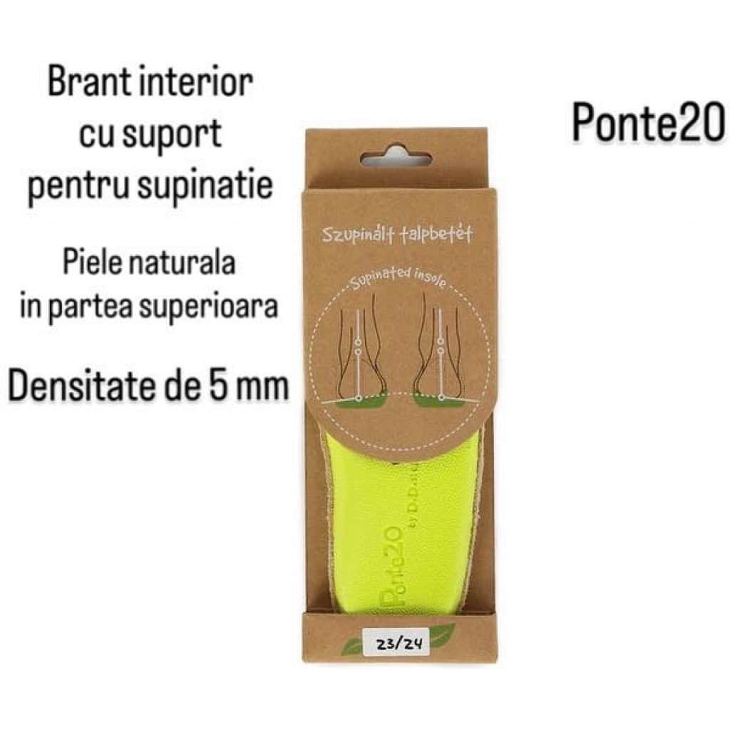 Brant interior pentru supinație, suport din piele naturală, densitate de 5 mm, pentru confortul copi.