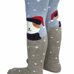 Ciorapi bumbac cu lycra- model de Craciun marimi de la 68 cm la 98 cm