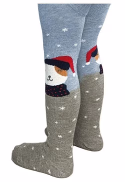 Ciorapi bumbac cu lycra- model de Craciun marimi de la 68 cm la 98 cm 