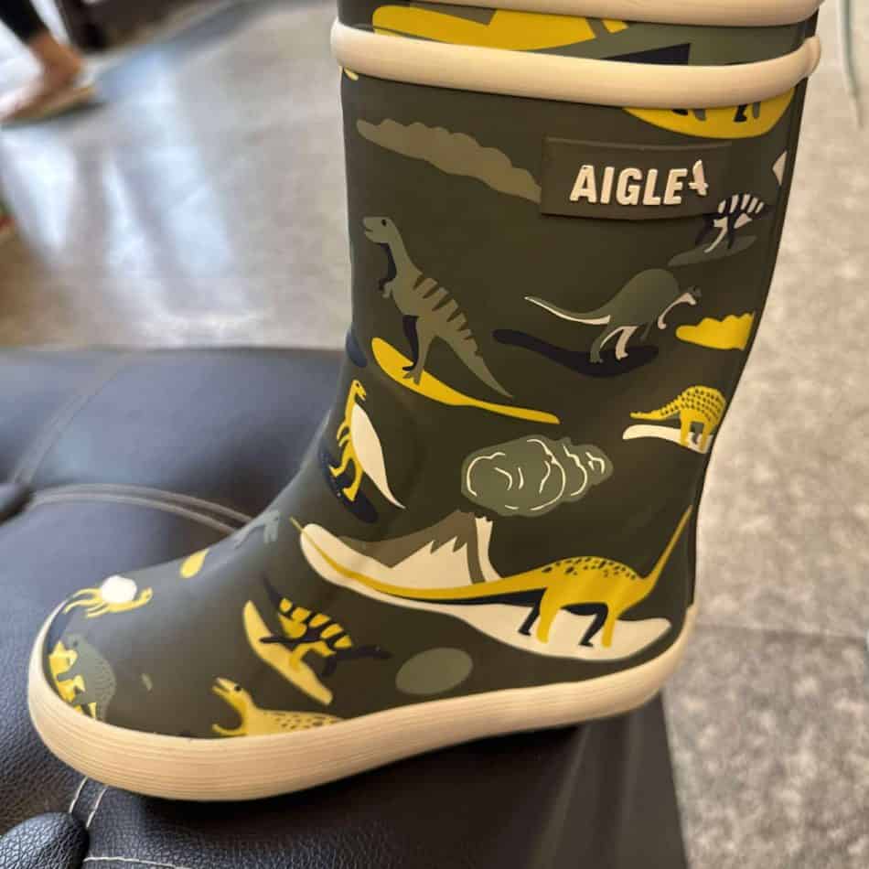Cizmulite ploaie copii model dinozauri AIGLE
