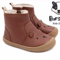Ghete de iarnă din piele pentru copii, model barefoot, lat, cu interior căptușit, ideal pentru sezon.