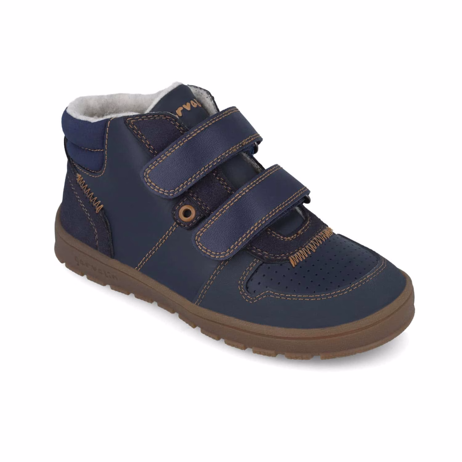 Pantofi din piele pentru copii cu închidere cu velcro.